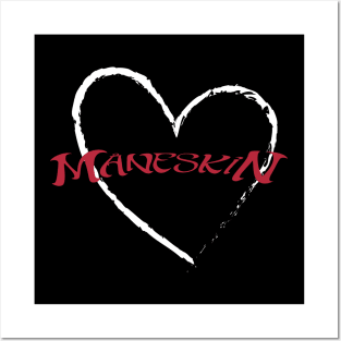 Maneskin in white heart Posters and Art